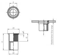 Заклепка резьбовая потайной бортик ART 1023 А2