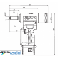 Аккумуляторный заклепочник для вытяжных заклепок Gesipa AccuBird 