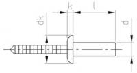 Заклепка вытяжная закрытая ISO 16585 A2/A4